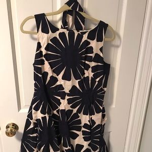 Navy flower print J Crew dress